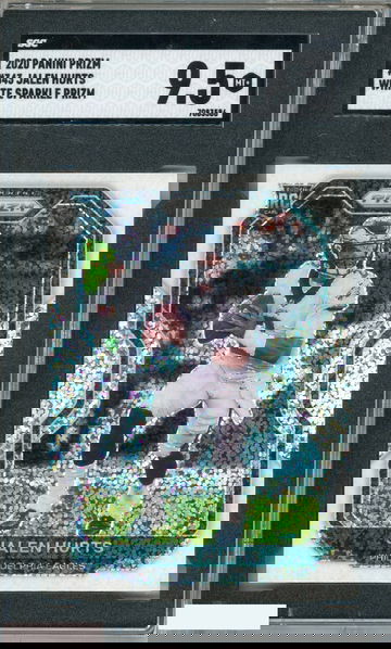 2020 PANINI PRIZM JALEN HURTS #343 WHITE SPARKLE ROOKIE RC EAGLES SGC 9.5 MINT+