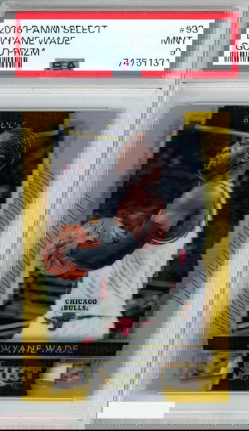 2016 PANINI SELECT DWYANE WADE #93 GOLD PRIZM 2 OF 10 BULLS PSA 9 MINT